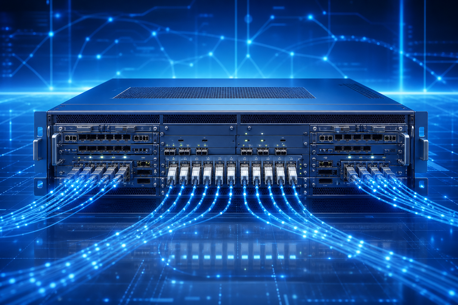 Router carrier-grade con enlaces ópticos para una red MPLS